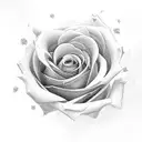 cloud with sun rays, roses and jasmine flowers underneath  tattoo design idea