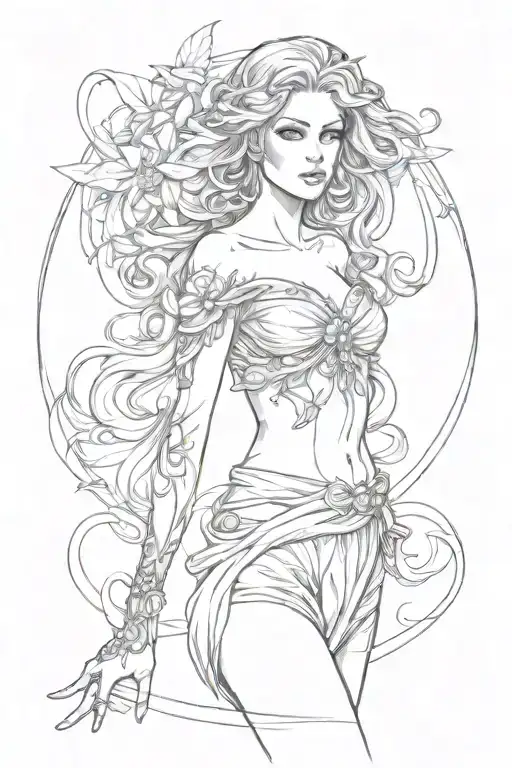 full body Aphrodite realistic sexy girl shoulder tattoo tattoo design idea
