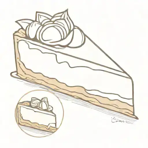 minimal cheesecake color red tattoo design idea