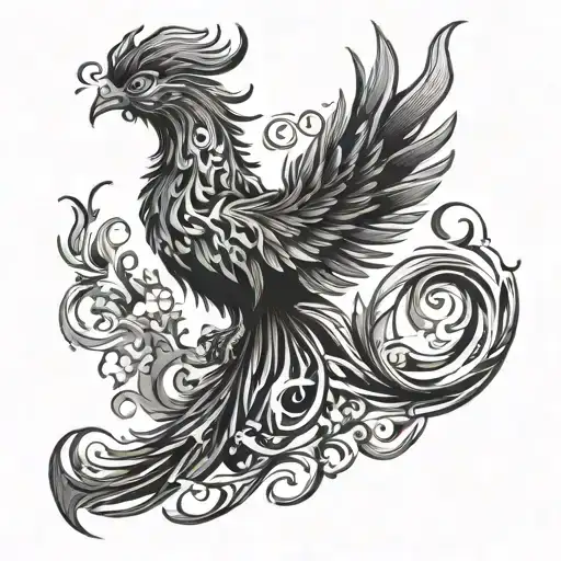phoenix smoke forming the shape tattoo design idea