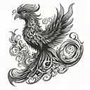 phoenix smoke forming the shape tattoo design idea