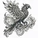 phoenix smoke forming the shape tattoo design idea