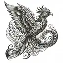 phoenix smoke forming the shape tattoo design idea