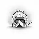 Firefighter helmet engulfed in flames tattoo design idea