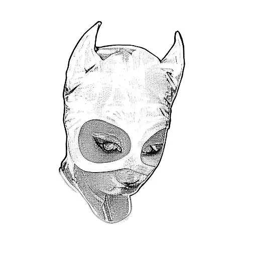 a woman in a cat costume tattoo design idea