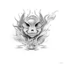 Car on fire tattoo design idea