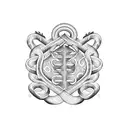 A caduceus intertwined with a serpent in dotwork style tattoo design idea