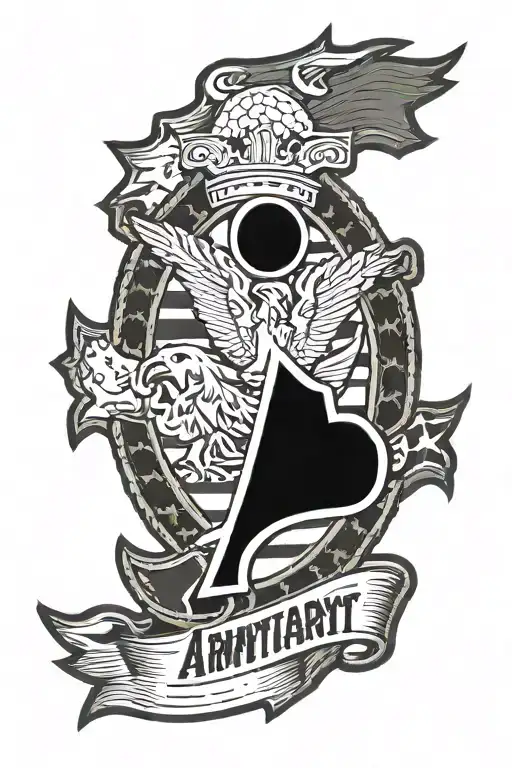 army 1st infantry division combat patch tattoo design idea
