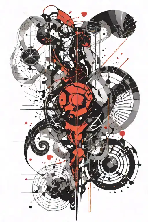 Aries constallation, scorpio constallation, Mars planet, Pluto planet, Prisms tattoo design idea