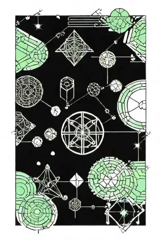 Aries constallation, scorpio constallation, Mars planet, Pluto planet, Prisms tattoo design idea