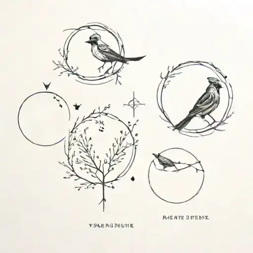 seasons of the year with four cardinal points. For autumn put the letter "V", for winter put the letter "P" tattoo design idea