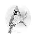 red cardinal in a sunset tattoo design idea