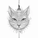 fork that is stuck in a ravioli  tattoo design idea