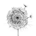 Dandelion rose  tattoo design idea