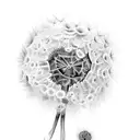 Dandelion rose  tattoo design idea