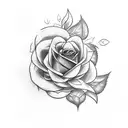 doves holding a rose tattoo design idea
