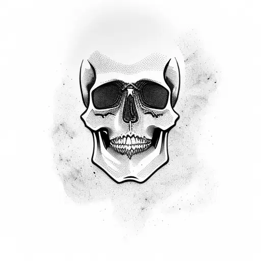 hipster skull tattoo design idea