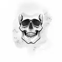 hipster skull tattoo design idea