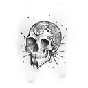 hipster skull tattoo design idea