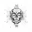hipster skull tattoo design idea