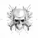 hipster skull tattoo design idea