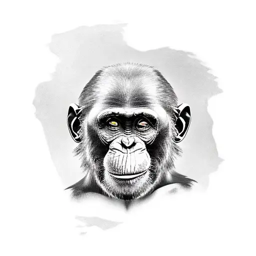 chimpanzee  tattoo design idea