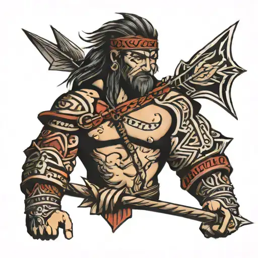 warrior, tribal arrow tattoo design idea