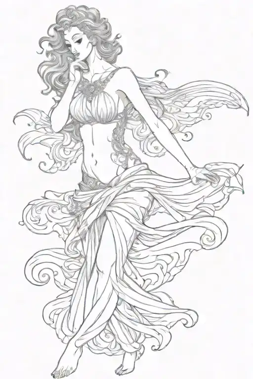 full body Aphrodite realistic sexy girl shoulder tattoo tattoo design idea