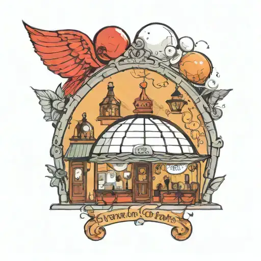 Domes, alcohol store tattoo design idea