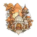 Domes, alcohol store tattoo design idea