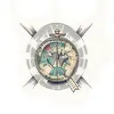 Treasure map tattoo design idea