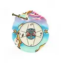 Treasure map tattoo design idea