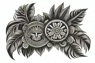 aztec grass tattoo design idea