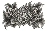 aztec grass tattoo design idea