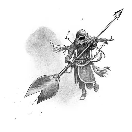 quiver with two arrows tattoo design idea