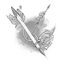 quiver with two arrows tattoo design idea