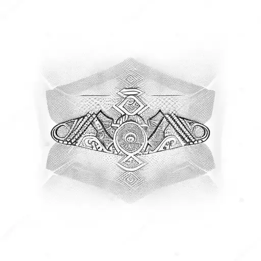 thigh garter tattoo design idea