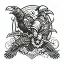 miner and raven wild tattoo design idea