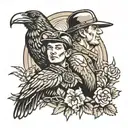 miner and raven wild tattoo design idea