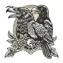 miner and raven wild tattoo design idea
