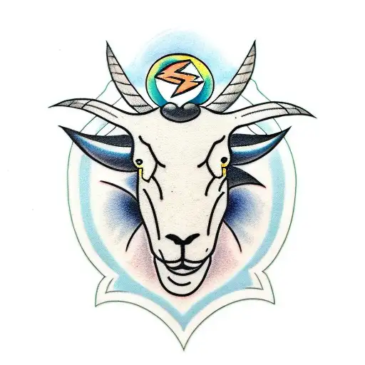 black sheep with lightning  tattoo design idea
