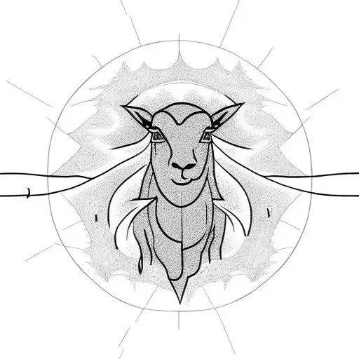 black sheep with lightning  tattoo design idea