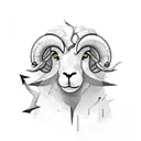 black sheep with lightning  tattoo design idea