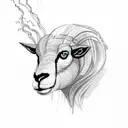 black sheep with lightning  tattoo design idea