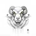 black sheep with lightning  tattoo design idea