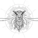 black sheep with lightning  tattoo design idea
