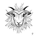 black sheep with lightning  tattoo design idea