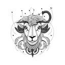 black sheep with lightning  tattoo design idea