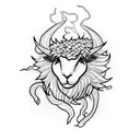 black sheep with lightning  tattoo design idea