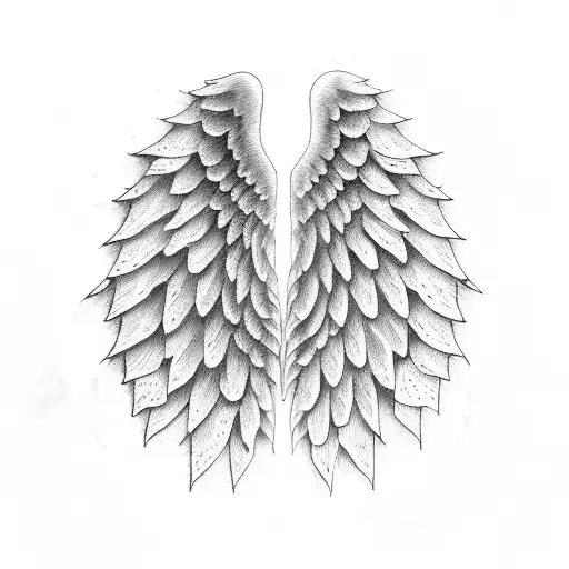 angel wing with 2006 written tattoo design idea